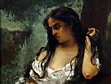 Gypsy in Reflection by Gustave Courbet